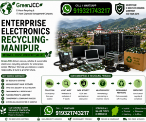 Enterprise Electronics Recycling Services in Manipur | Certified IT Equipment & E-Waste Recycling by GreenJCC