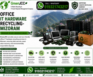 Office IT Hardware Recycling Services in Mizoram for Secure IT Asset Disposal, E-Waste Recycling, Data Destruction, Computers, Laptops, Servers and Office Electronics
