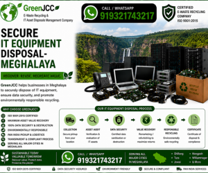 Secure IT Equipment Disposal Services in Meghalaya with Certified Data Destruction, IT Asset Recycling, E-Waste Disposal, Computers, Laptops, Servers and Office Electronics